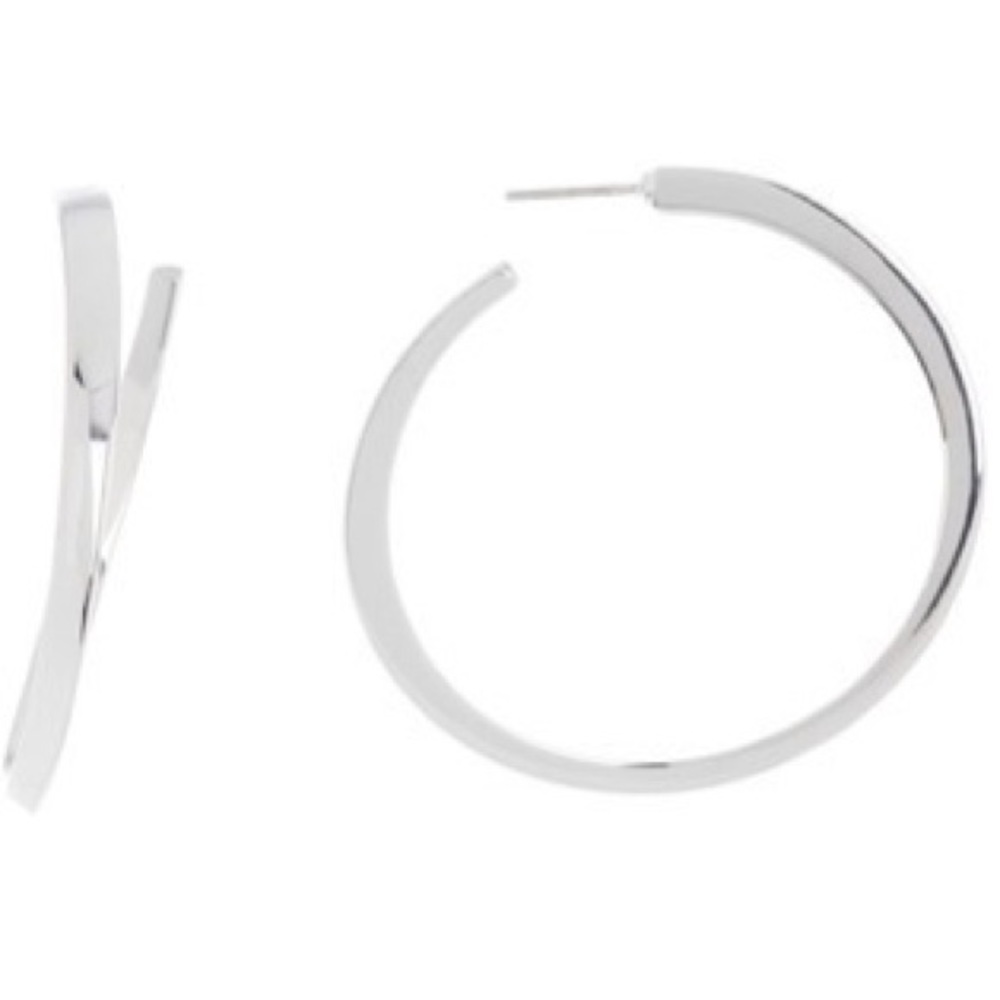 ALLSAINTS Sculptural Bypass Hoop Earrings silver - Picture 5 of 5